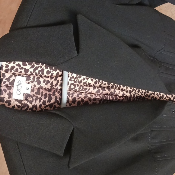 Women's Dress Jacket/Blazer "Vintage" Cache sz0, NEW black- animal print lining/ - Picture 10 of 16
